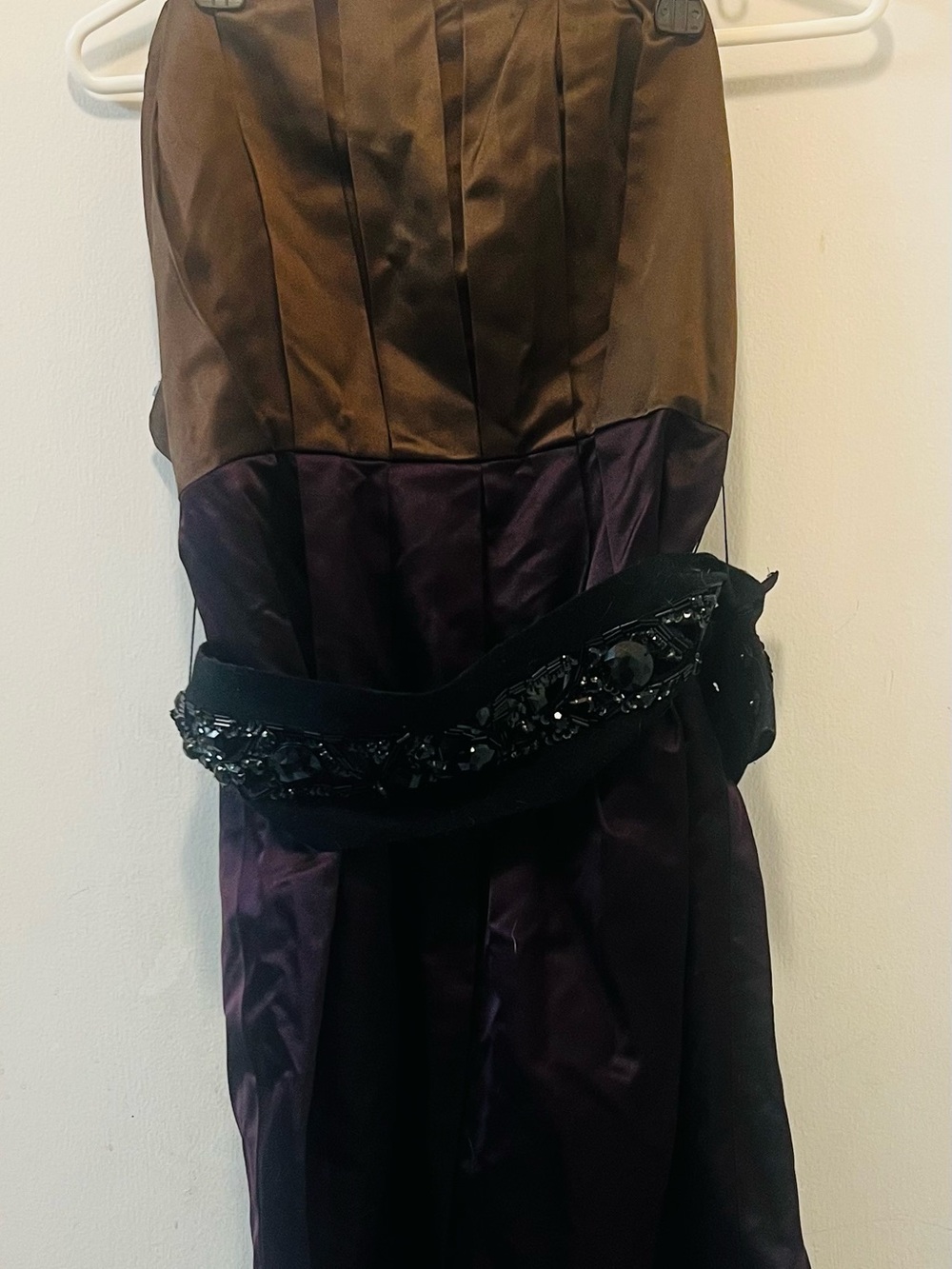 Vera Wang Lavender Label Strapless Two-Tone Brown and Purple Dress